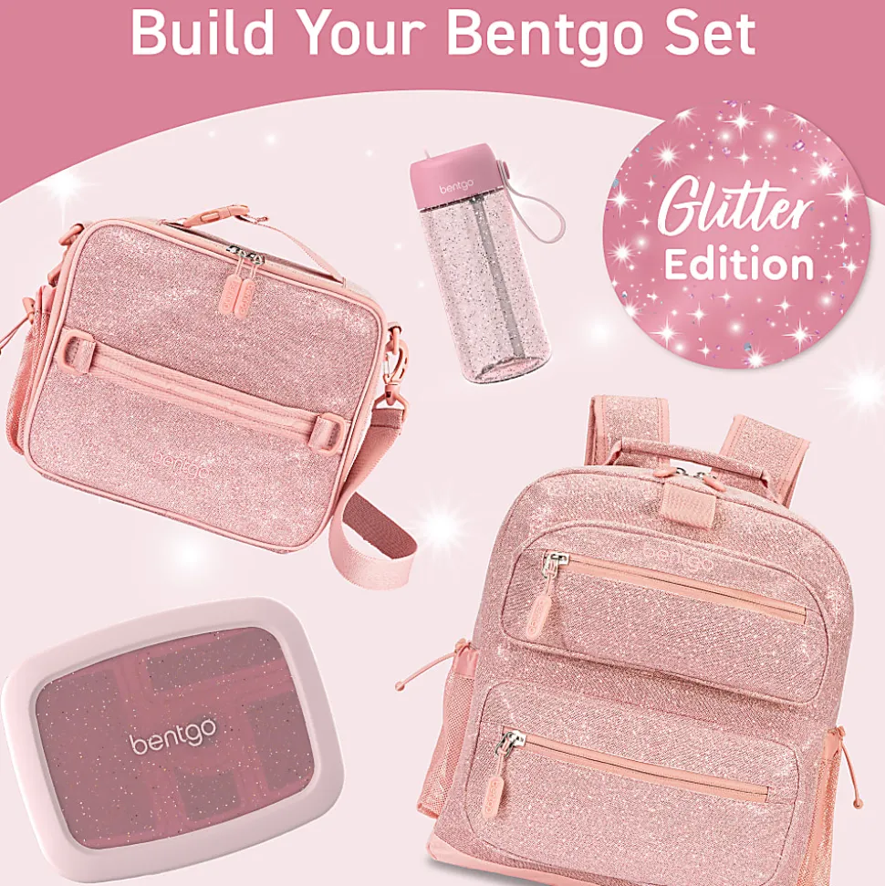 Bentgo Kids Water Bottle, 15 Oz, Petal Pink Glitter