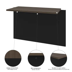 Bestar Connexion 72"W U-Shaped Executive Computer Desk With Lateral File Cabinet, Antigua/Black