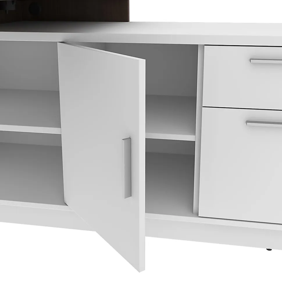 Bestar Equinox 72"W L-Shaped Corner Desk, Antigua/White