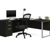 Bestar Pro-Concept Plus 72"W L-Shaped Corner Desk With Drawers, Deep Gray/Black