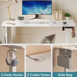 Bestier Electric Adjustable-Height Standing Desk With 3 Height-Memory Presets & USB Port, 56