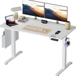Bestier Electric Adjustable-Height Standing Desk With 3 Height-Memory Presets & USB Port, 56