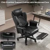 Bestier Ergonomic Faux Leather High-Back Executive Office Chair, Black