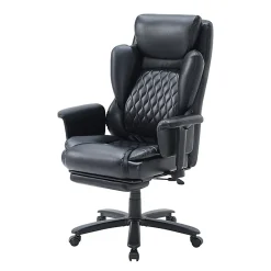 Bestier Ergonomic Faux Leather High-Back Executive Office Chair, Black
