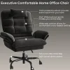 Bestier Ergonomic Velvet High-Back Swivel Executive Office Chair With Adjustable Padded Arms And Padded Headrest, Black