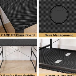 Bestier L-Shaped Corner Computer Desk With Storage Shelf, And Cord Management, 60