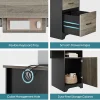 Bestier 59"W Executive Computer Desk With Open Storage & Cabinet, Gray
