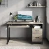 Bestier 48"W Writing Computer Desk with Storage Drawer & Keyboard Tray, Grey