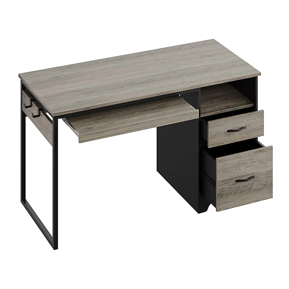Bestier 48"W Writing Computer Desk with Storage Drawer & Keyboard Tray, Grey