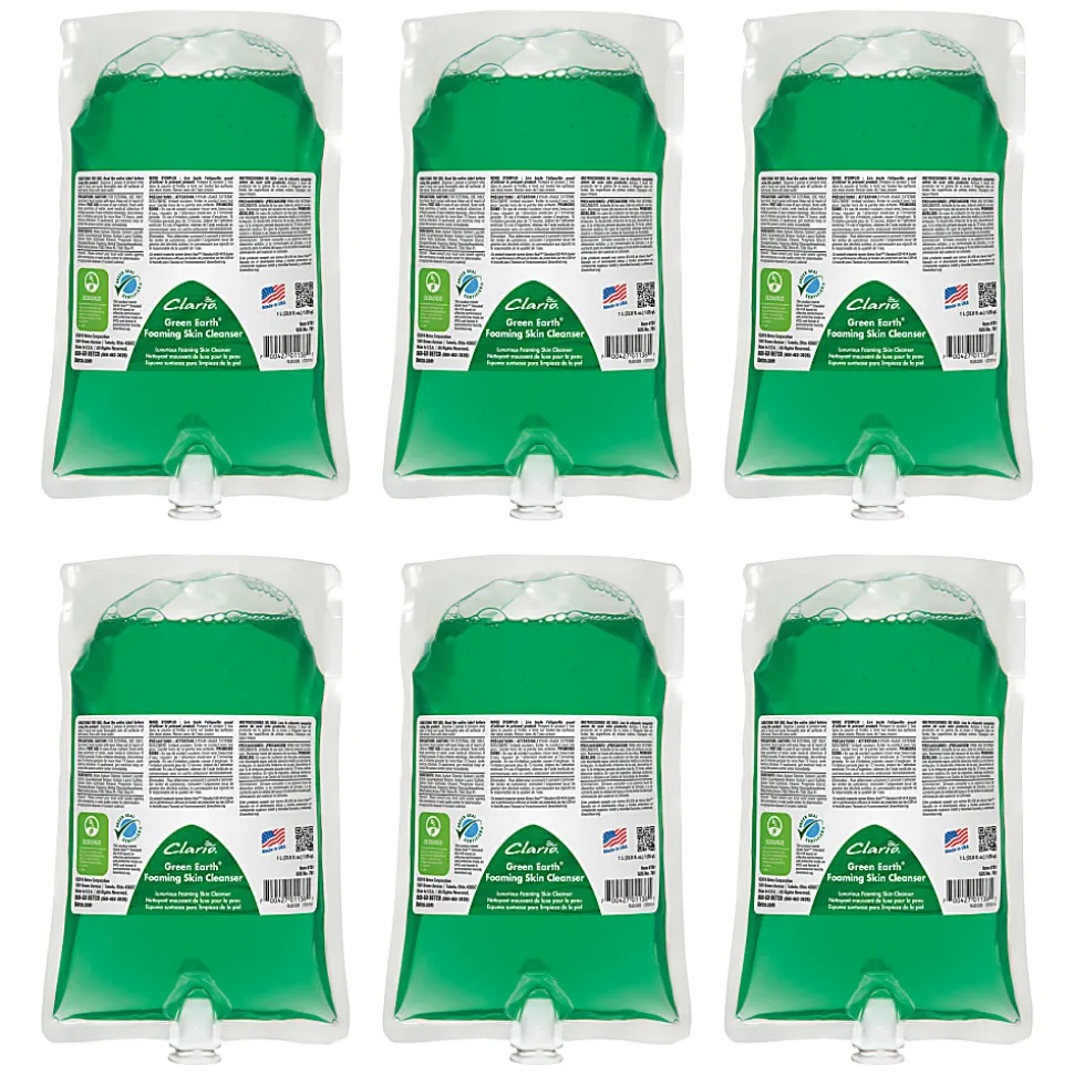 Betco® Green Earth Foam Skin Soap Cleanser, Citrus Scent, 38 Oz, Carton Of 6 Refills