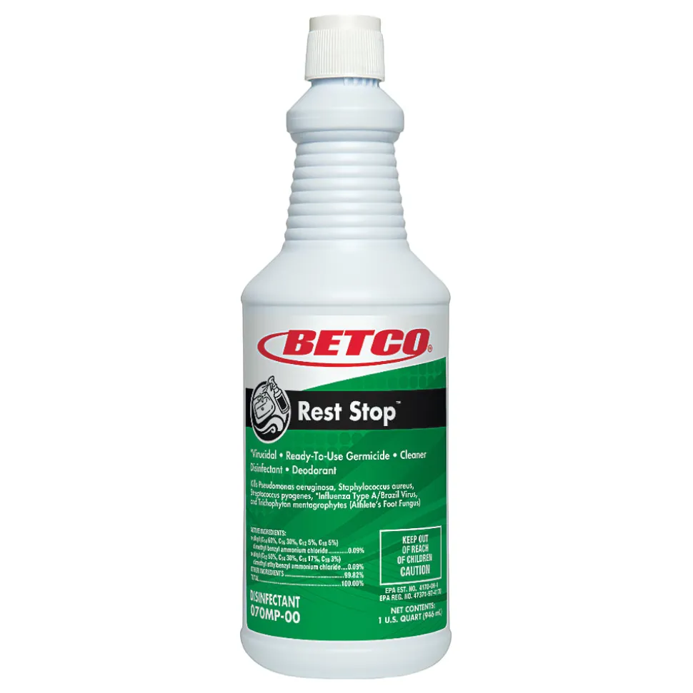 Betco® Rest Stop™ Restroom Cleaner, Citrus Floral Fresh Scent, 32 Oz Bottle, Case Of 12