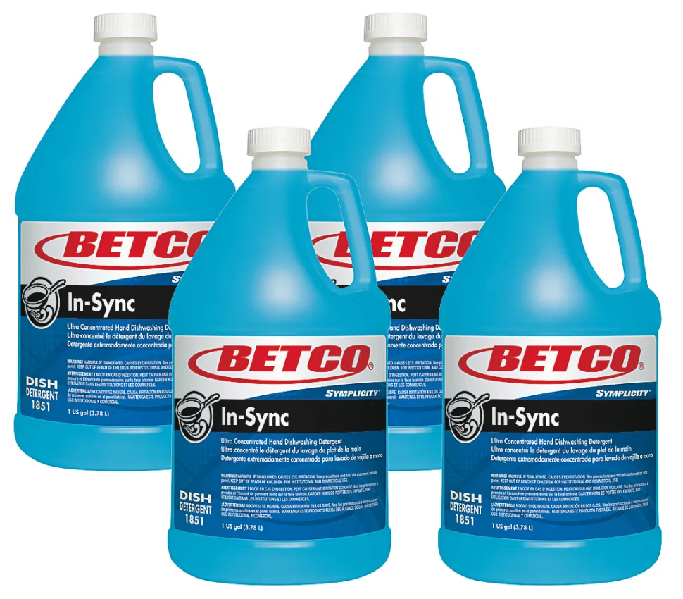 Betco® Symplicity™ In-Sync Dishwashing Detergent, 128 Oz Bottle, Case Of 4