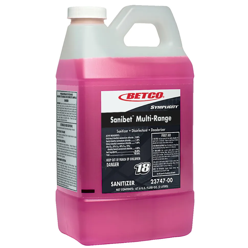Betco Symplicity™ Sanibet Multi-Range Sanitizer, 67.6 Oz Bottle, Case Of 4