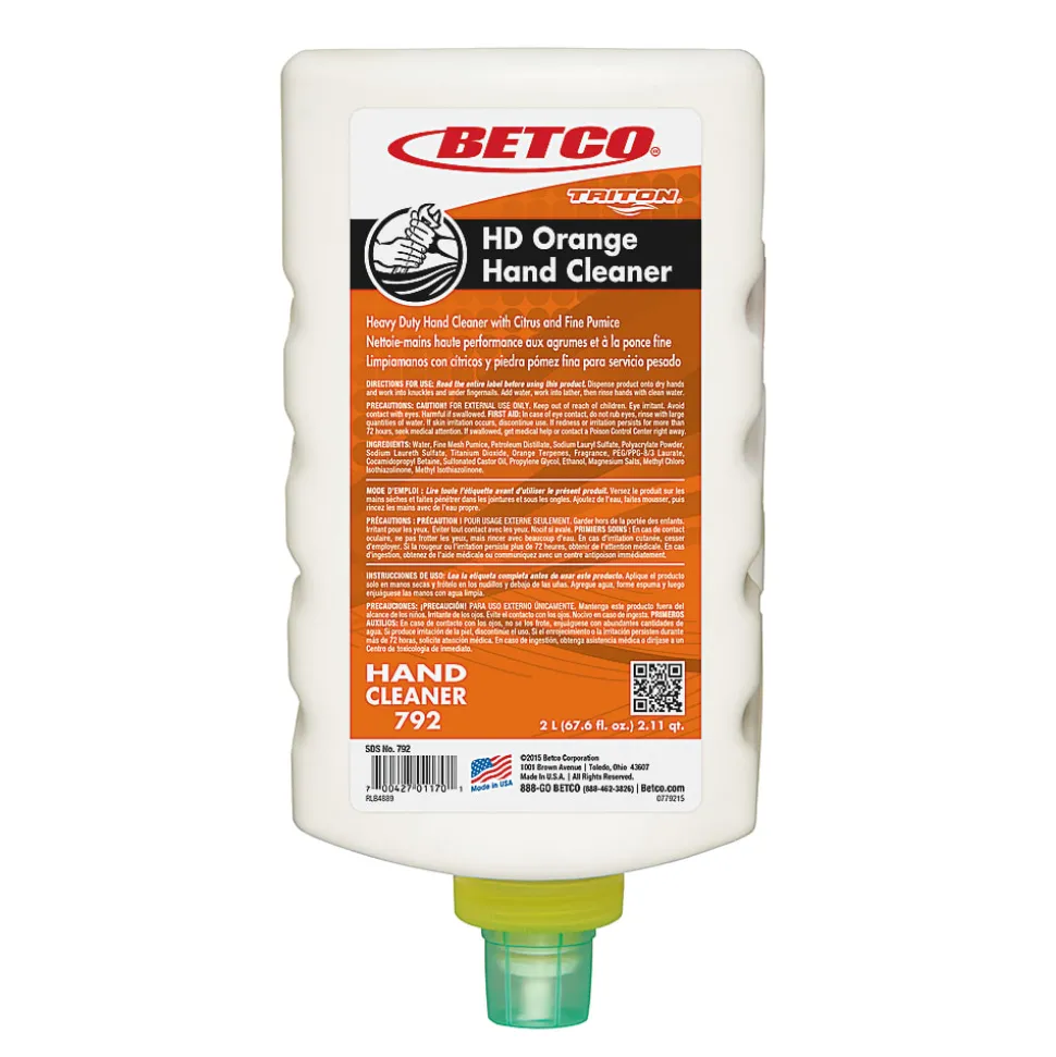 Betco® Triton® HD-792 Heavy-Duty Hand Cleanser, 2 Liters, Case Of 6 Bottles