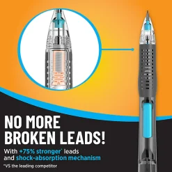BIC Break-Resistant Mechanical Pencils With Erasers, No. 2 Medium Point, 0.7 mm, Assorted Accent Colors, Pack Of 2 Pencils
