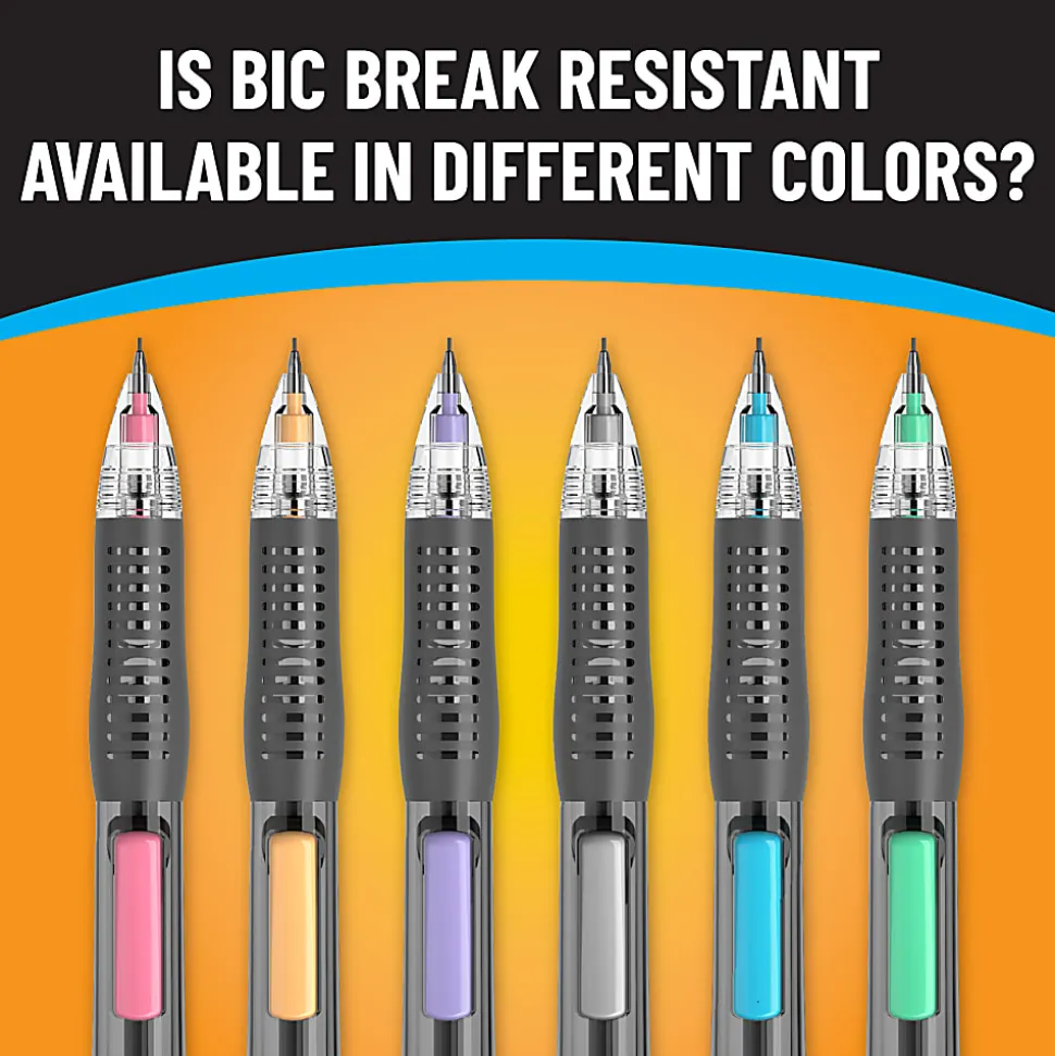 BIC Break Resistant Mechanical Pencils with Erasers, No. 2 Medium Point (0.7mm), Pack Of 4