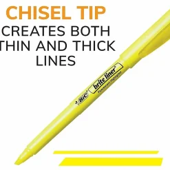 BIC Brite Liner Highlighters Pocket Style, Chisel Tip, Assorted, Box Of 24