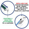 BIC 4 Color Retractable Ballpoint Pen, Medium Point, 1.0 mm, Blue Barrel, Assorted Ink Colors, Pack Of 3