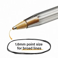 BIC Cristal Xtra Bold Ballpoint Pens, Bold Point, 1.6 mm, Translucent Barrel, Assorted Ink Colors, Pack Of 24 Pens