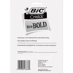 BIC Cristal Xtra Bold Ballpoint Pens, Bold Point, 1.6 mm, Translucent Barrel, Assorted Ink Colors, Pack Of 24 Pens