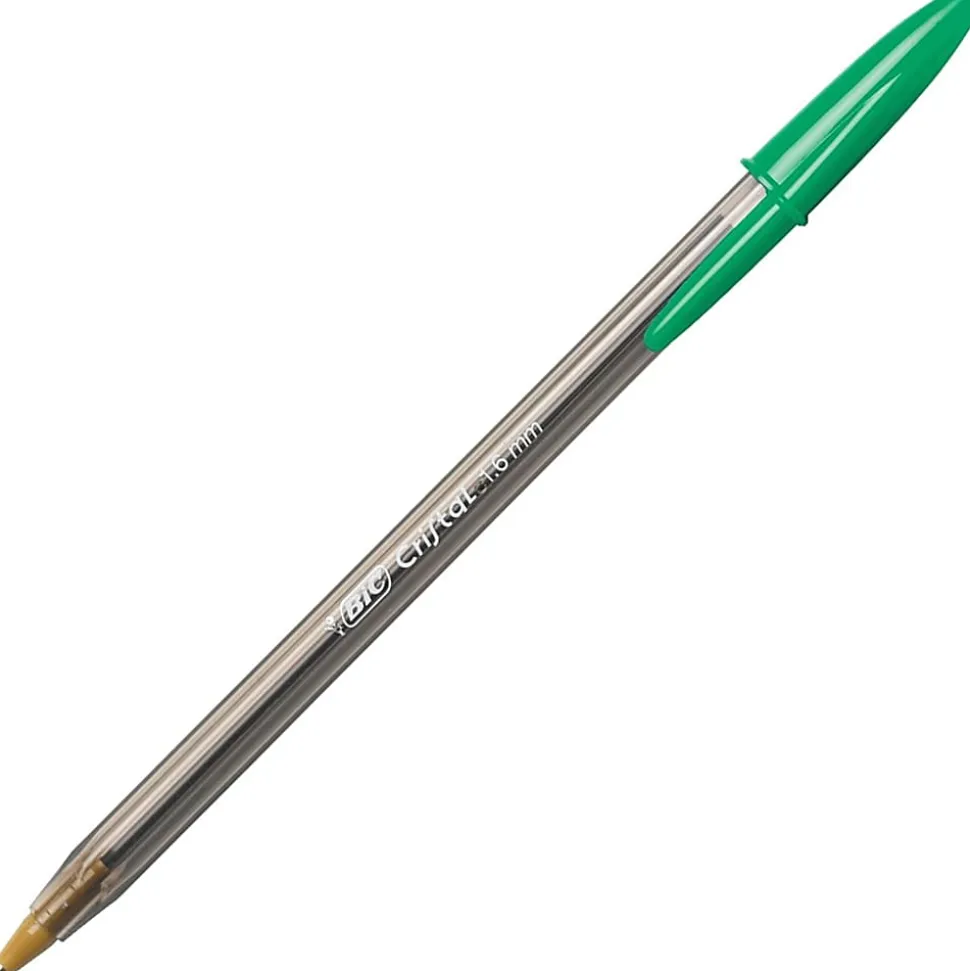 BIC Cristal Xtra Bold Ballpoint Pens, Bold Point, 1.6 mm, Translucent Barrel, Assorted Ink Colors, Pack Of 24 Pens