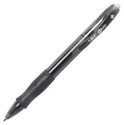 BIC Gelocity Gel Retractable Gel Ink Pens, Medium Point, 0.7 mm, Black Barrel, Black Ink, Pack Of 4 Pens