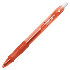 BIC Gelocity Gel Retractable Gel Ink Pens, Medium Point, 0.7 mm, Translucent Red Barrel, Red Ink, Pack Of 4 Pens