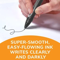 BIC Gelocity Quick-Dry Retractable Gel Pens, Medium Point, 0.7 mm, Black Barrel, Black Ink, Pack Of 4 Pens