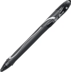 BIC Gelocity Quick-Dry Retractable Gel Pens, Medium Point, 0.7 mm, Black Barrel, Black Ink, Pack Of 4 Pens