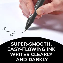 BIC Gelocity Quick Dry Retractable Gel Pens, Medium Point, 0.7 mm, Black Barrel, Black Ink, Pack Of 12