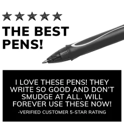 BIC Gelocity Quick Dry Retractable Gel Pens, Medium Point, 0.7 mm, Black Barrel, Black Ink, Pack Of 12