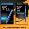BIC Glide Bold Ballpoint Pens, Bold Point, 1.6 mm, Translucent Barrel, Blue Ink, Pack Of 36