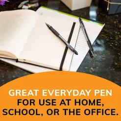 BIC® Glide® Bold Ballpoint Pens, Bold Point, 1.6 mm, Translucent Barrel, Black Ink, Pack Of 36