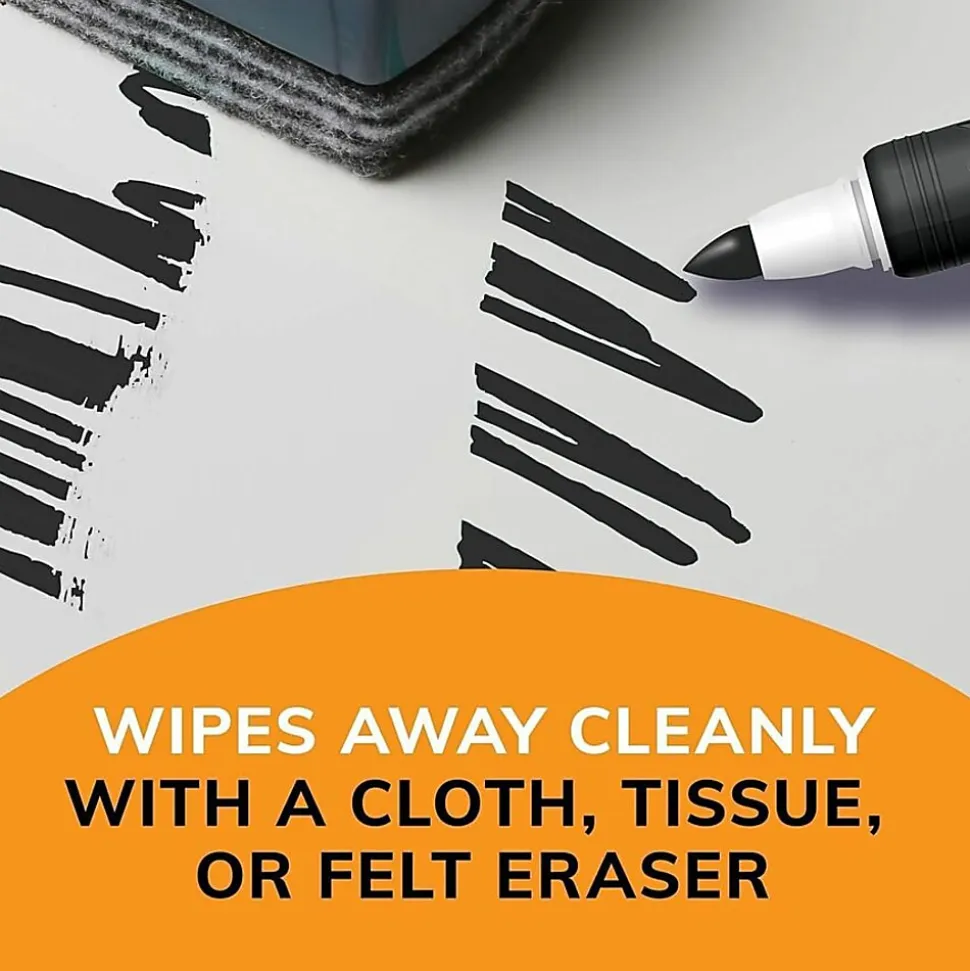 BIC® Great Erase® Grip Dry-Erase Markers, Fine Point, Black Ink, Box of 175