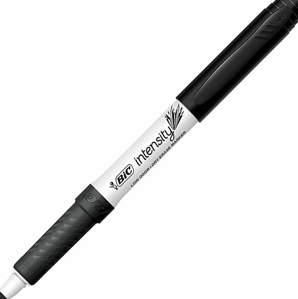 BIC® Great Erase® Grip Dry-Erase Markers, Fine Point, Black Ink, Box of 175