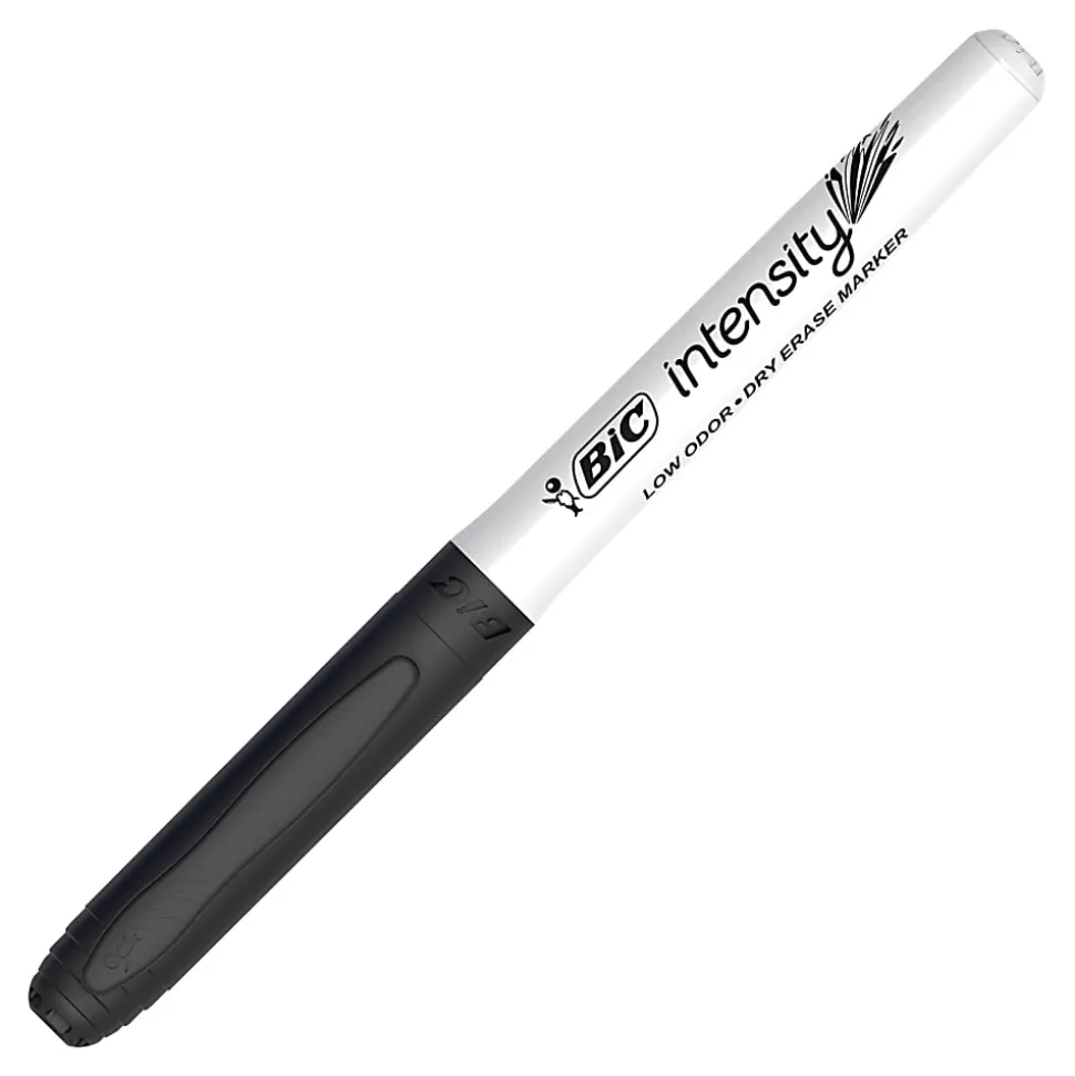 BIC® Great Erase® Grip Dry-Erase Markers, Fine Point, Black Ink, Box of 175