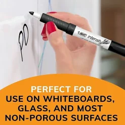 BIC® Great Erase® Grip Dry-Erase Markers, Fine Point, Black Ink, Box of 175