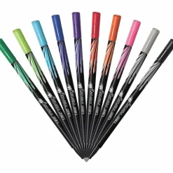BICĀ® Intensity Fineliner Marker Pens, Fine Point, 0.4 mm, Assorted Ink Colors, Pack Of 10 Pens
