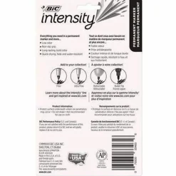 BIC Intensity Permanent Markers, Fine Point, Assorted Colors, Pack Of 12 Markers
