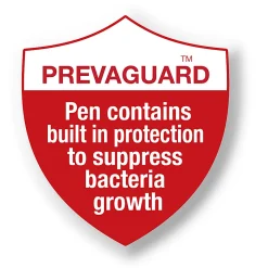 BIC® Prevaguard Round Stic Pens With Antimicrobial Additive, Medium Point, 1.0 mm, Black Barrel, Black Ink, Set Of 12 Pens
