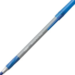 BIC® Round Stic Grip Ballpoint Pens, Medium Point, 1.2 mm, Blue Ink, Pack Of 36 Pens
