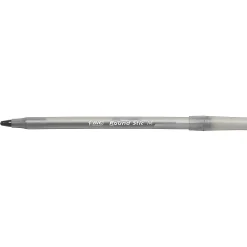 BIC Round Stic Xtra Life Ballpoint Pens, Medium Point, 1.0 mm, Translucent Barrel, Black Ink, Pack Of 36 Pens