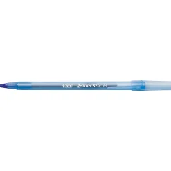 BIC Round Stic Xtra Life Ballpoint Pens, Medium Point, 1.0 mm, Translucent Barrel, Blue Ink, Pack Of 36 Pens