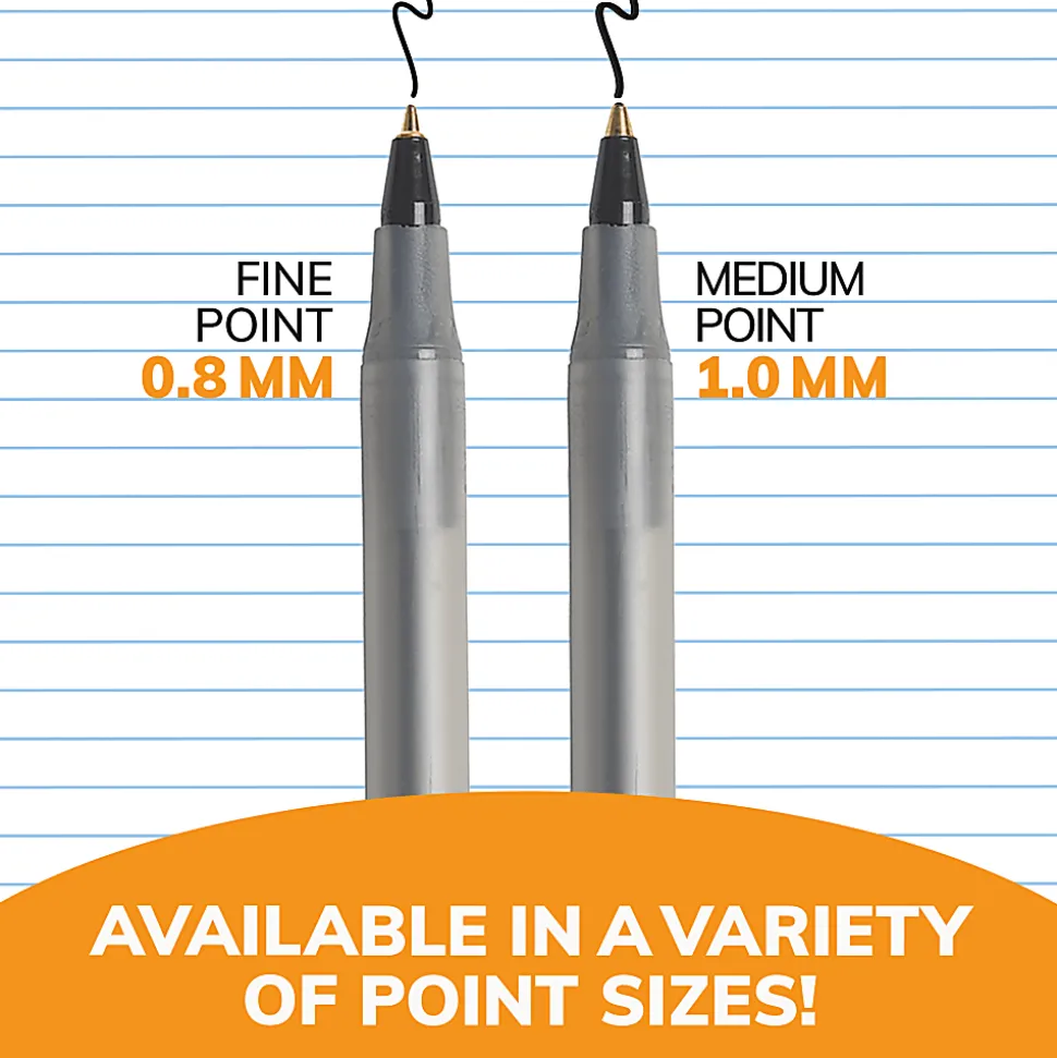 BIC Round Stic Xtra Life Ballpoint Pens, Medium Point, 1.0 mm, Translucent Barrel, Blue Ink, Pack Of 36 Pens