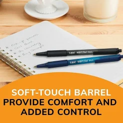 BIC Soft Feel Retractable Ball Point Pen, Medium Point, 1.0MM, Black, Pack Of 18