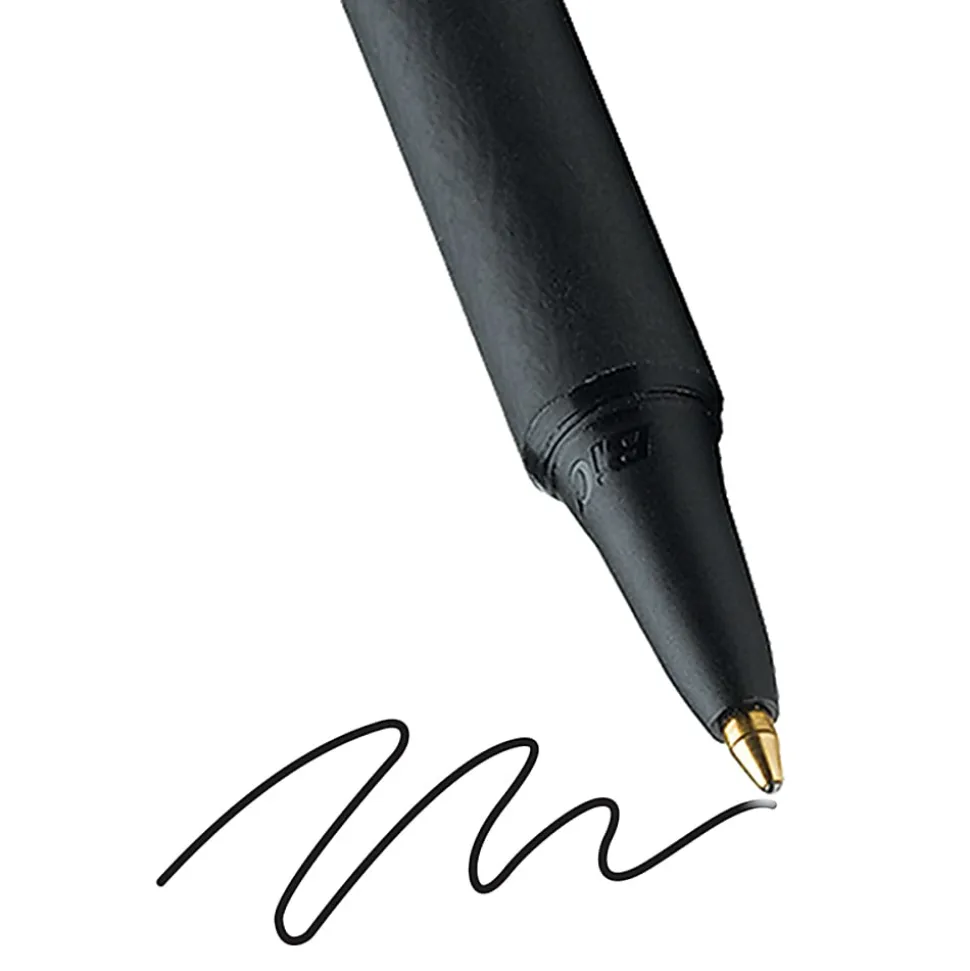 BIC Soft Feel Retractable Ball Point Pen, Medium Point, 1.0MM, Black, Pack Of 18