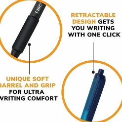 BIC® SoftFeel Retractable Ballpoint Pens, Medium Point, 1.0 mm, Assorted Barrels, Assorted Ink Colors, Box Of 36