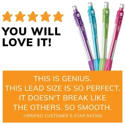 BICĀ® VelocityĀ® Mechanical Pencils, 0.9mm, Assorted Barrel Colors, Pack Of 5