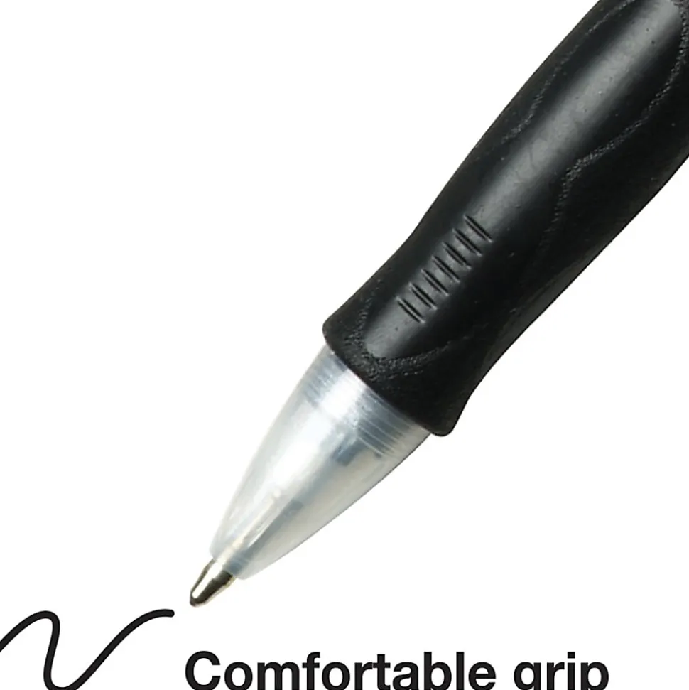 BIC® Velocity® Retractable Ballpoint Pens, Medium Point, 1.0 mm, Assorted Barrels, Black Ink, Pack Of 12