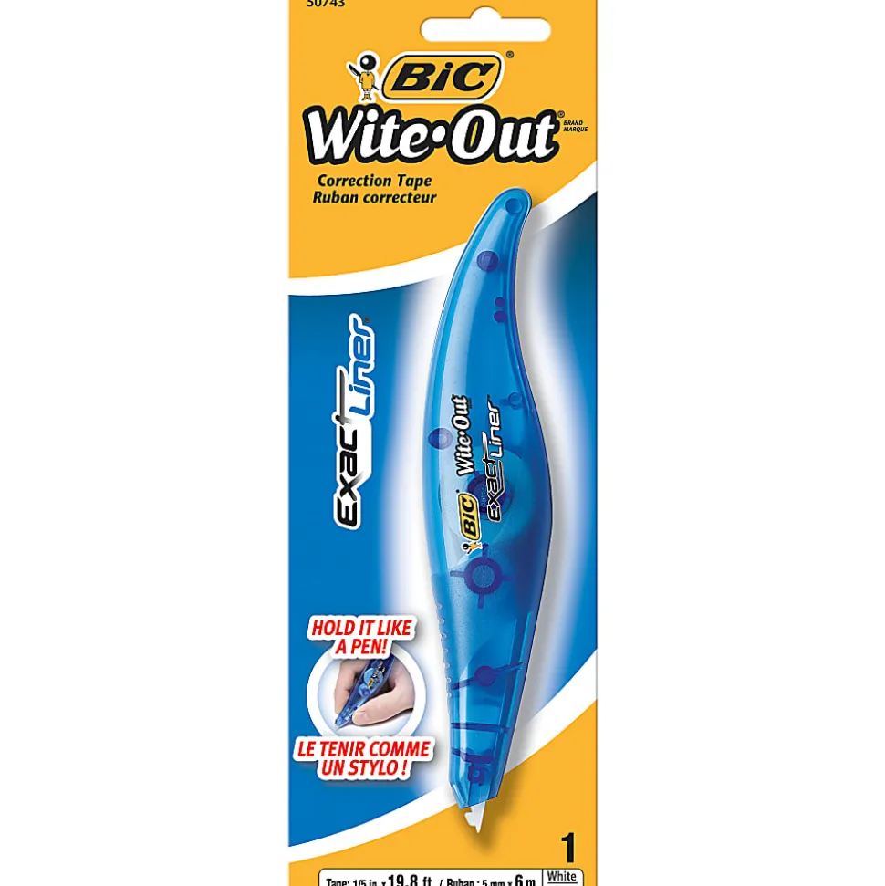 BIC Wite-Out Brand Exact Liner Correction Tape, 19.6 Feet, White, Fast, Clean and Easy to Use Tear-Resistant Tape, 1-Count